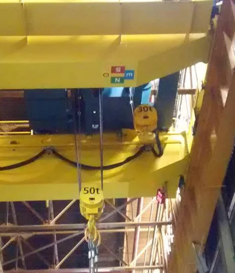 Puente grúa de 50 toneladas en una planta automotriz