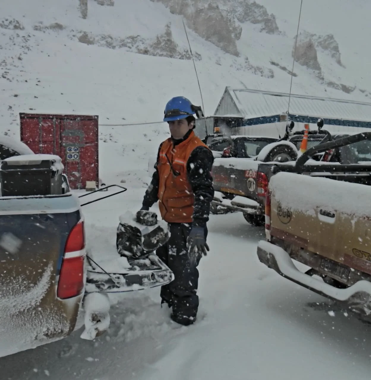 Servicio técnico minero realizado bajo condiciones invernales